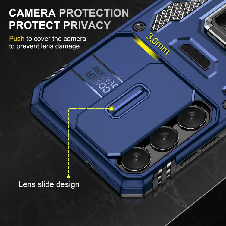 For Samsung Galaxy S24 5G Armor PC + TPU Camera Shield Phone Case(Navy Blue)