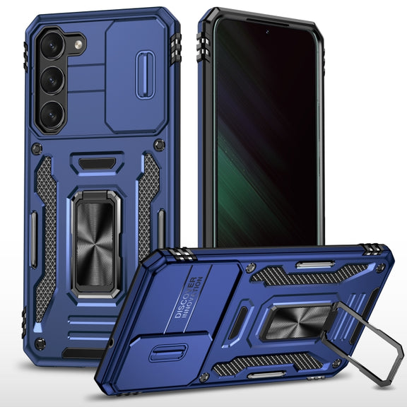 For Samsung Galaxy S24 5G Armor PC + TPU Camera Shield Phone Case(Navy Blue)