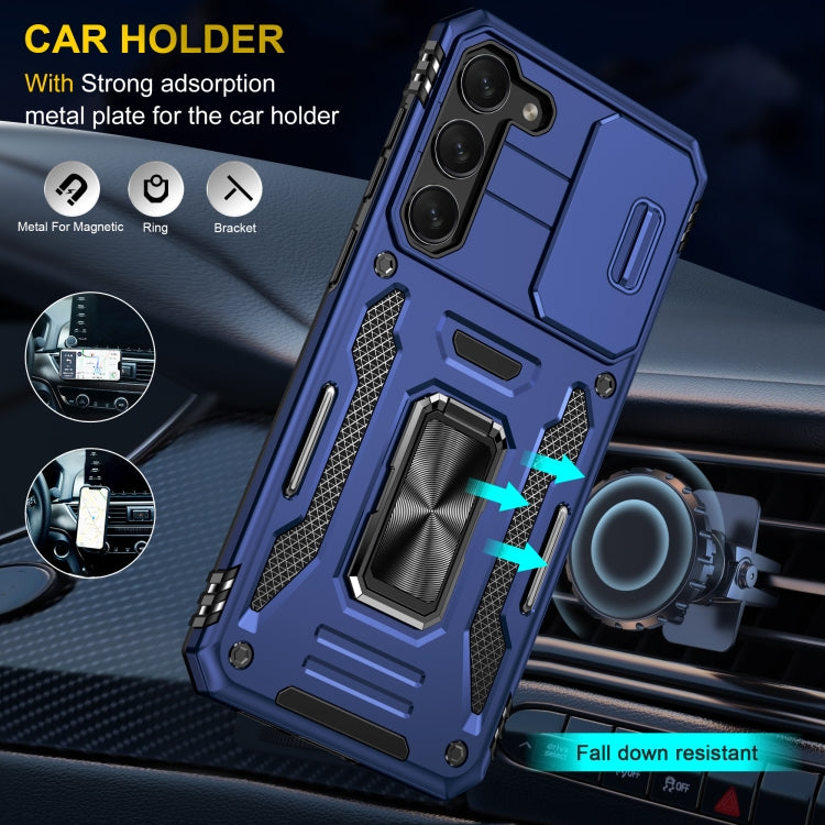 For Samsung Galaxy S24 5G Armor PC + TPU Camera Shield Phone Case(Navy Blue)
