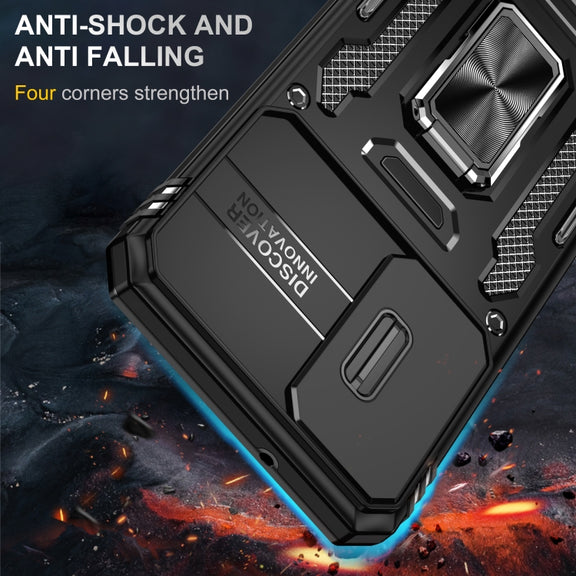 For Samsung Galaxy S24 5G Armor PC + TPU Camera Shield Phone Case(Black)
