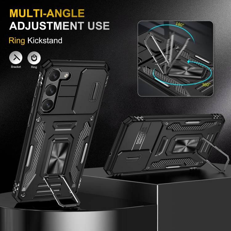 For Samsung Galaxy S24 5G Armor PC + TPU Camera Shield Phone Case(Black)