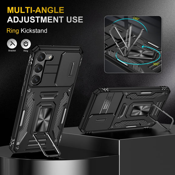 For Samsung Galaxy S24 5G Armor PC + TPU Camera Shield Phone Case(Black)