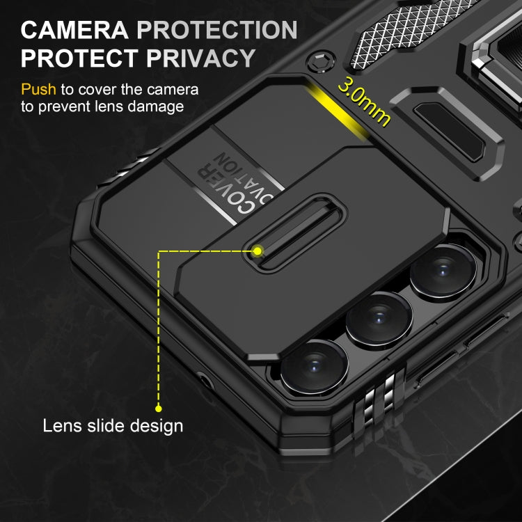 For Samsung Galaxy S24 5G Armor PC + TPU Camera Shield Phone Case(Black)