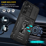 For Samsung Galaxy S24 5G Armor PC + TPU Camera Shield Phone Case(Black)