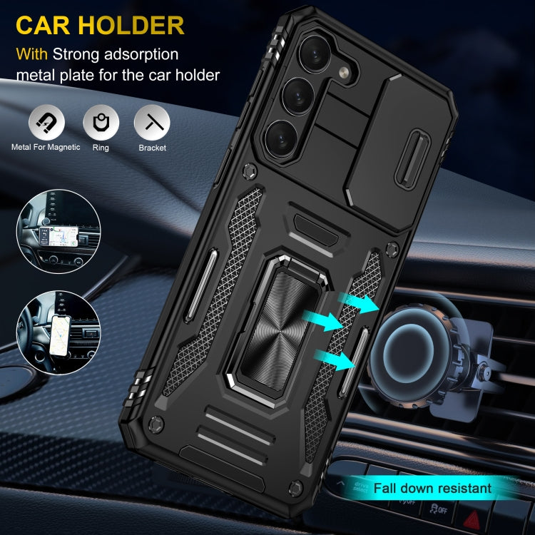 For Samsung Galaxy S24 5G Armor PC + TPU Camera Shield Phone Case(Black)