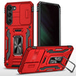 For Samsung Galaxy S24 5G Armor PC + TPU Camera Shield Phone Case(Red) - Galaxy S24 5G Cases by PMC TechLife | Online Shopping South Africa | PMC TechLife