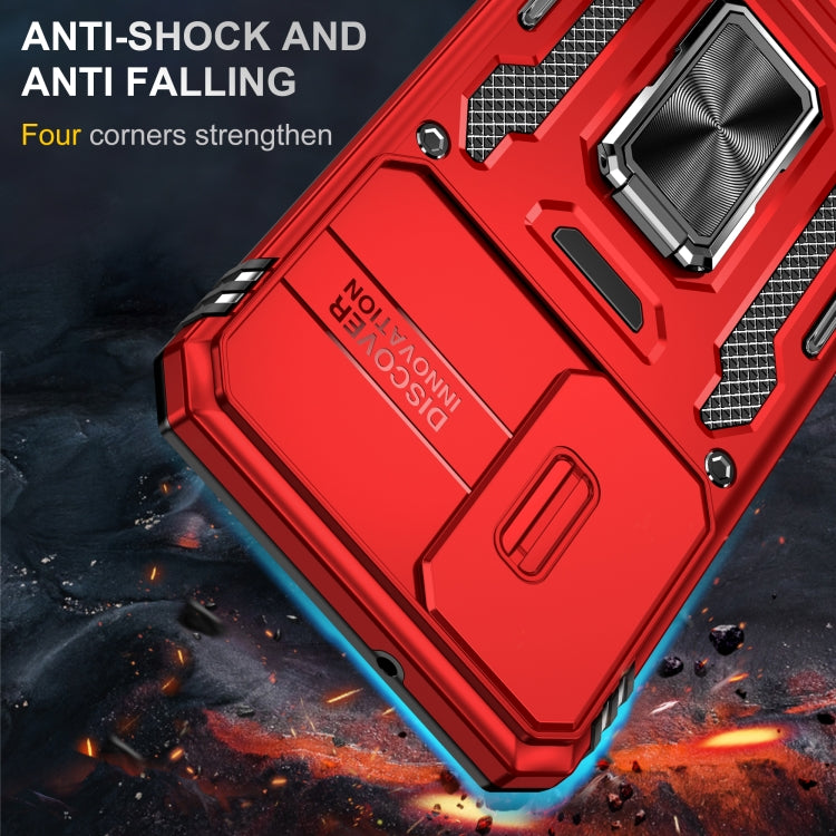 For Samsung Galaxy S24 5G Armor PC + TPU Camera Shield Phone Case(Red)
