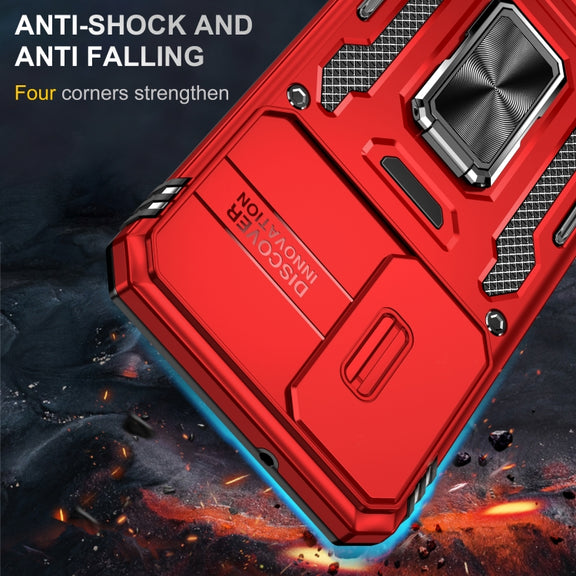 For Samsung Galaxy S24 5G Armor PC + TPU Camera Shield Phone Case(Red)