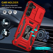 For Samsung Galaxy S24 5G Armor PC + TPU Camera Shield Phone Case(Red)