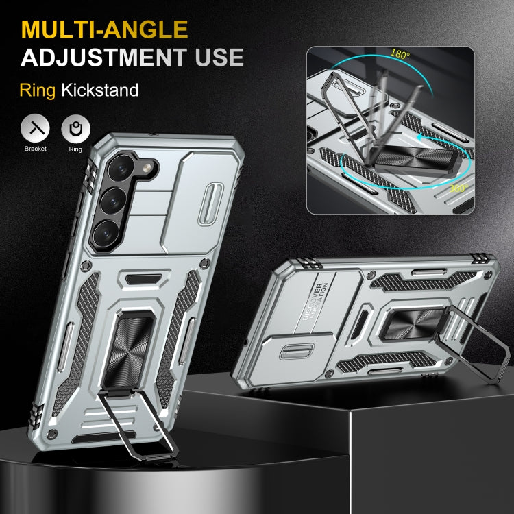 For Samsung Galaxy S24 5G Armor PC + TPU Camera Shield Phone Case(Grey)