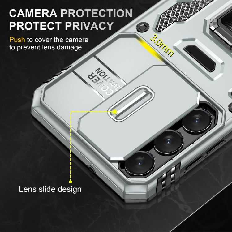For Samsung Galaxy S24 5G Armor PC + TPU Camera Shield Phone Case(Grey)