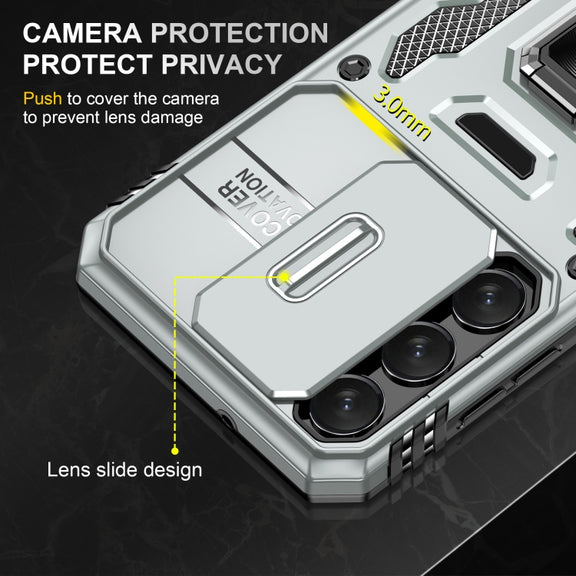 For Samsung Galaxy S24 5G Armor PC + TPU Camera Shield Phone Case(Grey)