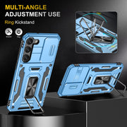 For Samsung Galaxy S24 5G Armor PC + TPU Camera Shield Phone Case(Light Blue)