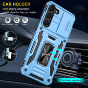 For Samsung Galaxy S24 5G Armor PC + TPU Camera Shield Phone Case(Light Blue)