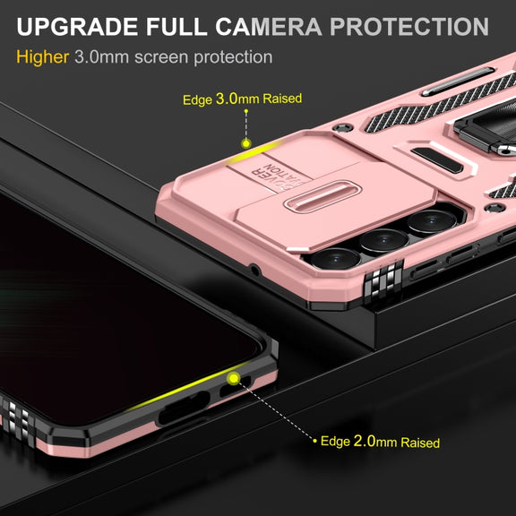 For Samsung Galaxy S24 5G Armor PC + TPU Camera Shield Phone Case(Rose Gold)