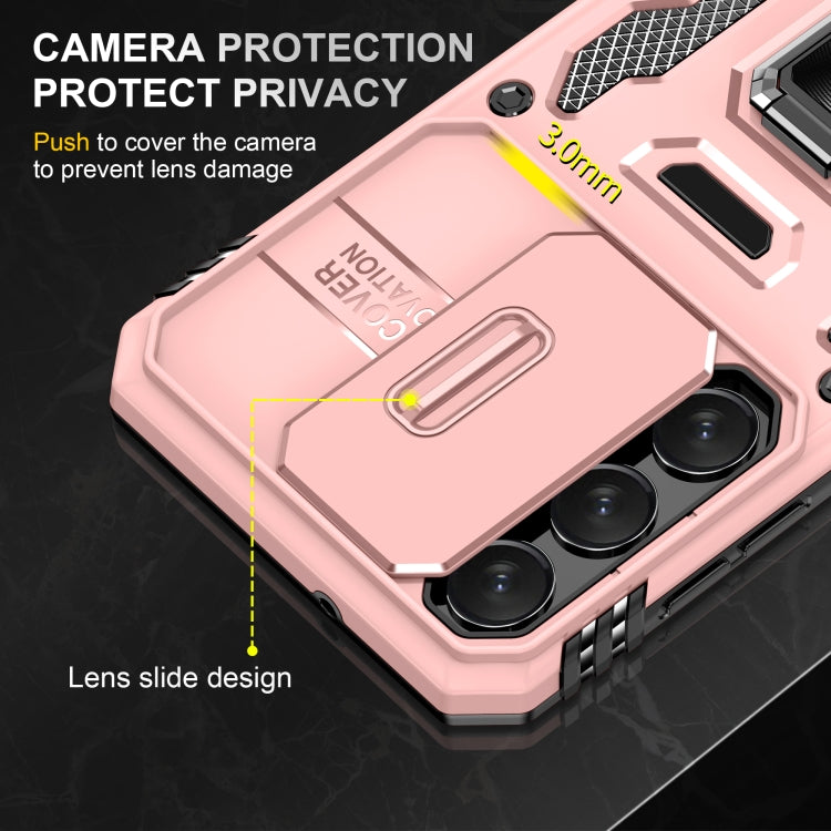 For Samsung Galaxy S24 5G Armor PC + TPU Camera Shield Phone Case(Rose Gold)