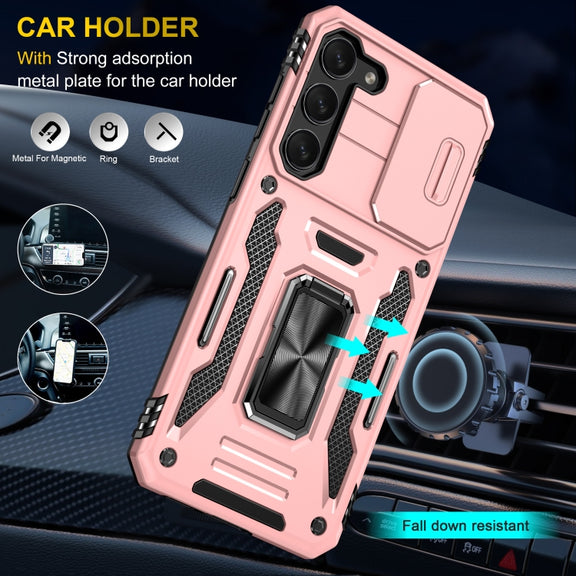 For Samsung Galaxy S24 5G Armor PC + TPU Camera Shield Phone Case(Rose Gold)