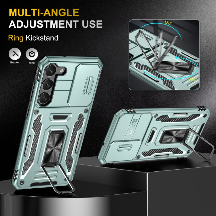 For Samsung Galaxy S24+ 5G Armor PC + TPU Camera Shield Phone Case(Alpine Green)