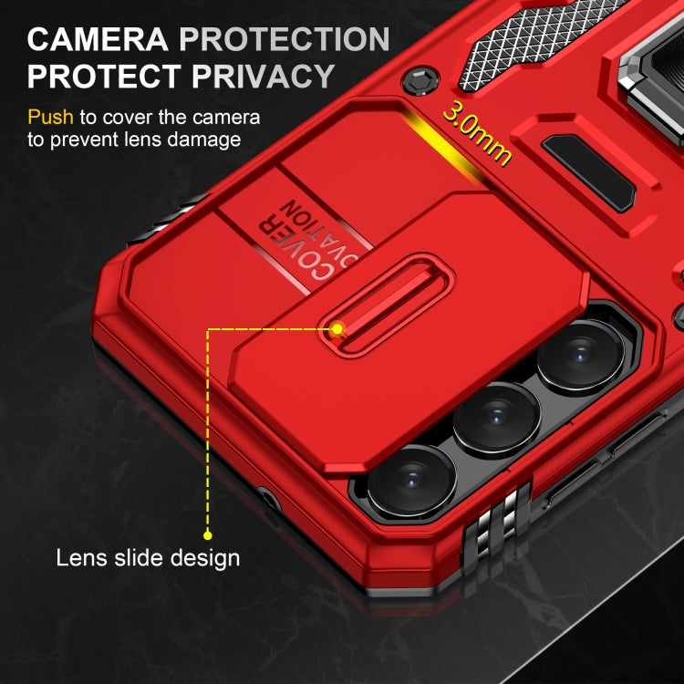 For Samsung Galaxy S24+ 5G Armor PC + TPU Camera Shield Phone Case(Red)