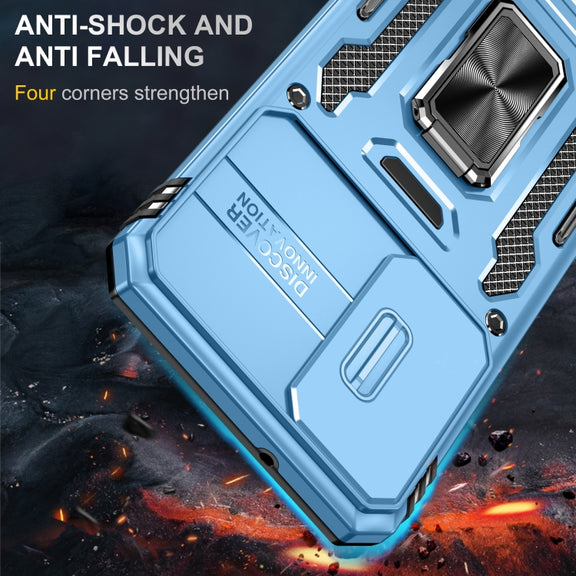 For Samsung Galaxy S24+ 5G Armor PC + TPU Camera Shield Phone Case(Light Blue)