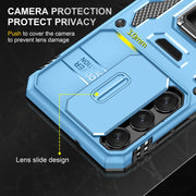For Samsung Galaxy S24+ 5G Armor PC + TPU Camera Shield Phone Case(Light Blue)