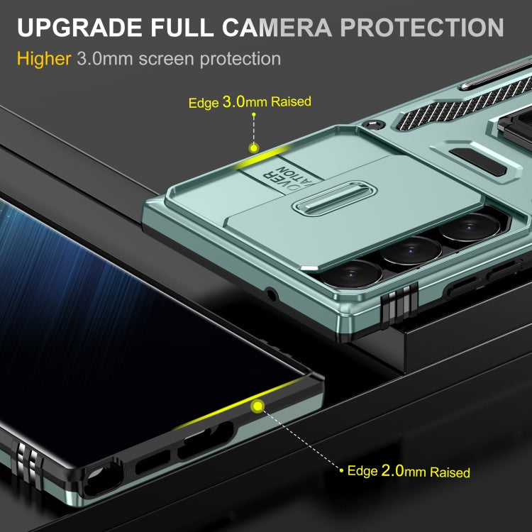 For Samsung Galaxy S24 Ultra 5G Armor PC + TPU Camera Shield Phone Case(Alpine Green)