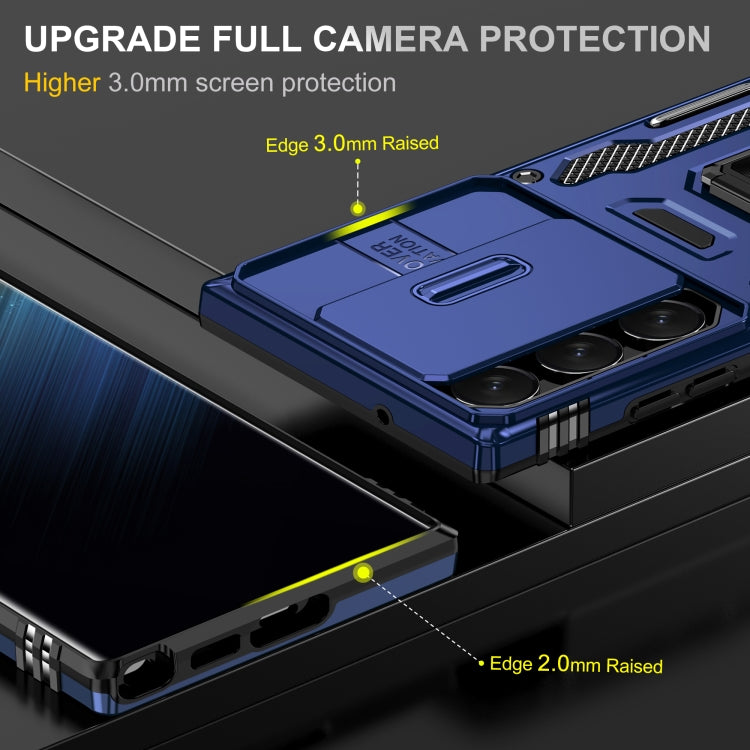 For Samsung Galaxy S24 Ultra 5G Armor PC + TPU Camera Shield Phone Case(Navy Blue)