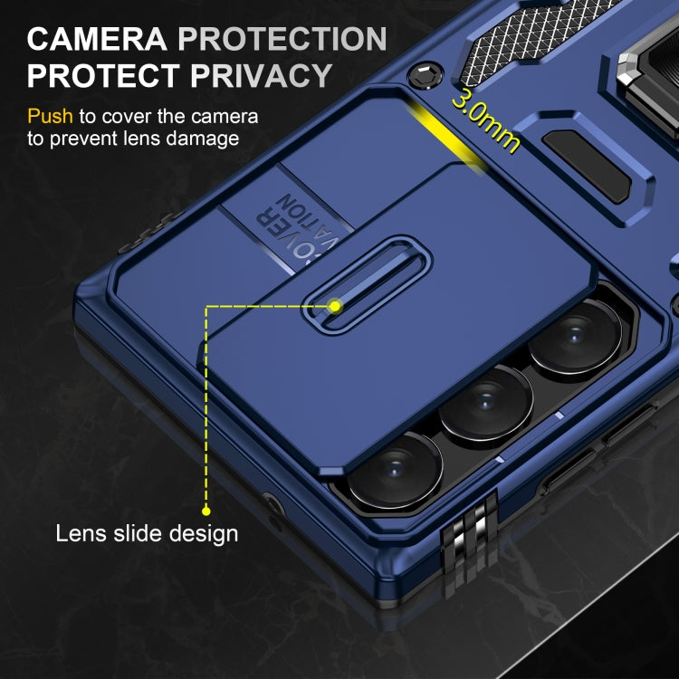 For Samsung Galaxy S24 Ultra 5G Armor PC + TPU Camera Shield Phone Case(Navy Blue)