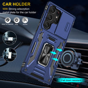 For Samsung Galaxy S24 Ultra 5G Armor PC + TPU Camera Shield Phone Case(Navy Blue)
