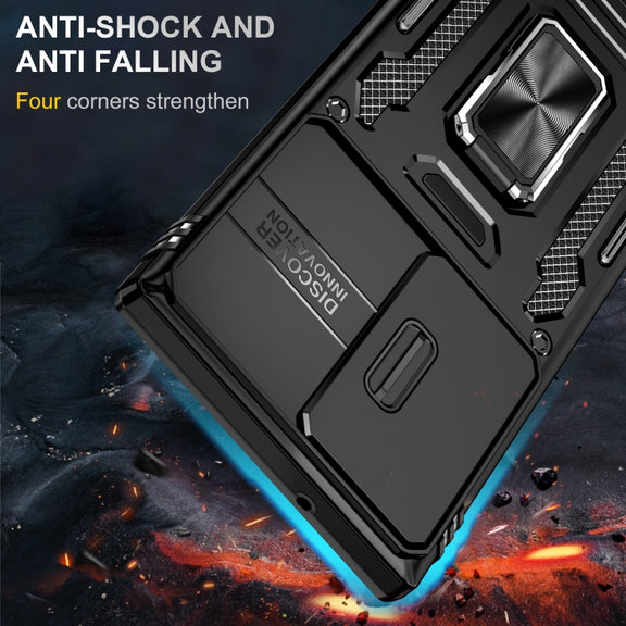For Samsung Galaxy S24 Ultra 5G Armor PC + TPU Camera Shield Phone Case(Black)