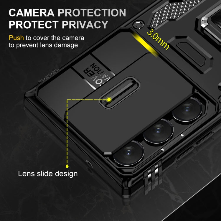 For Samsung Galaxy S24 Ultra 5G Armor PC + TPU Camera Shield Phone Case(Black)