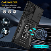 For Samsung Galaxy S24 Ultra 5G Armor PC + TPU Camera Shield Phone Case(Black)