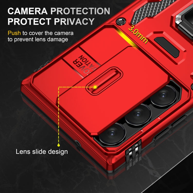 For Samsung Galaxy S24 Ultra 5G Armor PC + TPU Camera Shield Phone Case(Red)
