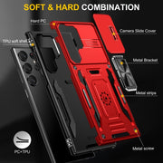For Samsung Galaxy S24 Ultra 5G Armor PC + TPU Camera Shield Phone Case(Red)