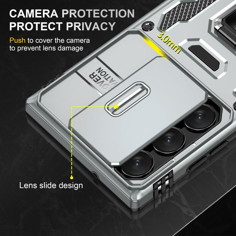 For Samsung Galaxy S24 Ultra 5G Armor PC + TPU Camera Shield Phone Case(Grey)