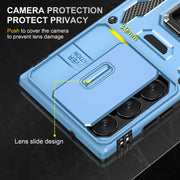 For Samsung Galaxy S24 Ultra 5G Armor PC + TPU Camera Shield Phone Case(Light Blue)