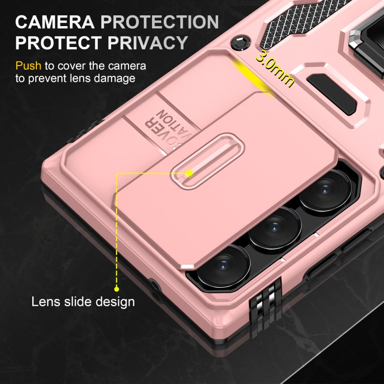 For Samsung Galaxy S24 Ultra 5G Armor PC + TPU Camera Shield Phone Case(Rose Gold)
