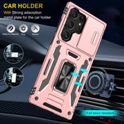 For Samsung Galaxy S24 Ultra 5G Armor PC + TPU Camera Shield Phone Case(Rose Gold)