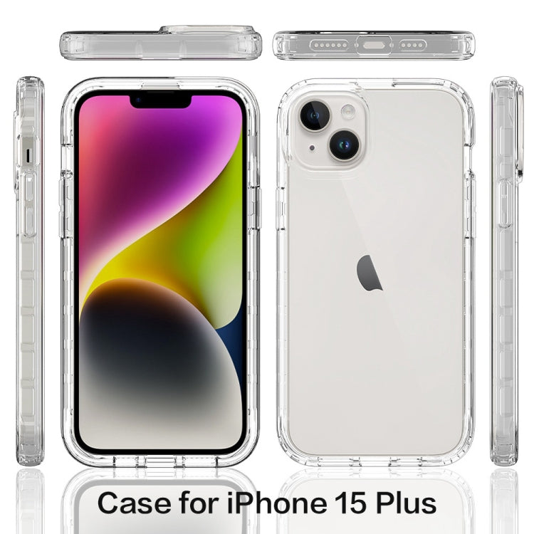 For iPhone 15 Plus Full Body Shockproof Clear Gradient Phone Case(Purple)