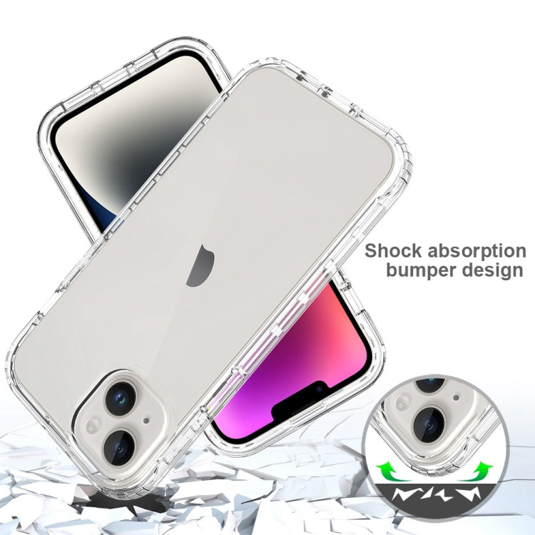 For iPhone 15 Plus Full Body Shockproof Clear Gradient Phone Case(Purple)