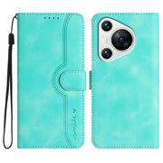 For Huawei Pura 70 Pro/70 Pro+ Heart Pattern Skin Feel Leather Phone Case(Light Blue)