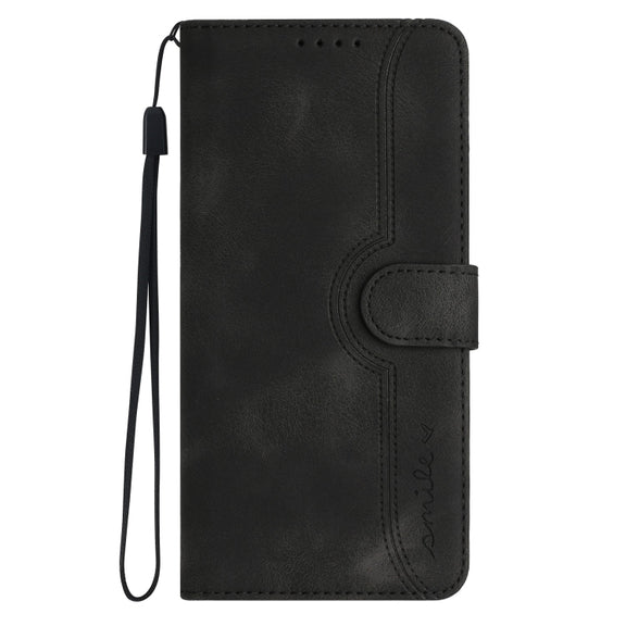 For Huawei Pura 70 Heart Pattern Skin Feel Leather Phone Case(Black)