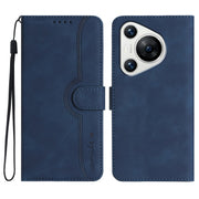 For Huawei Pura 70 Heart Pattern Skin Feel Leather Phone Case(Royal Blue)