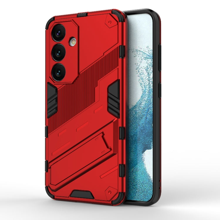 For Samsung Galaxy S24 5G Punk Armor 2 in 1 PC + TPU Shockproof Phone Case with Invisible Holder(Red)