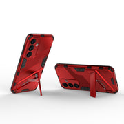 For Samsung Galaxy S24 5G Punk Armor 2 in 1 PC + TPU Shockproof Phone Case with Invisible Holder(Red)
