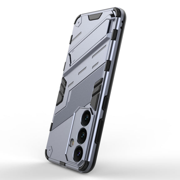 For Samsung Galaxy S24 5G Punk Armor 2 in 1 PC + TPU Shockproof Phone Case with Invisible Holder(Grey)