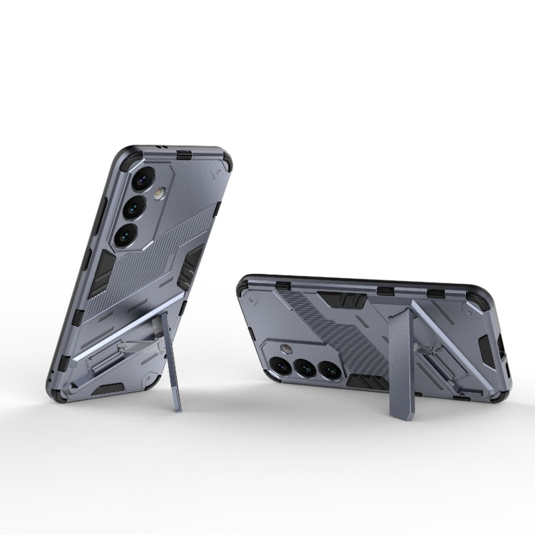 For Samsung Galaxy S24 5G Punk Armor 2 in 1 PC + TPU Shockproof Phone Case with Invisible Holder(Grey)