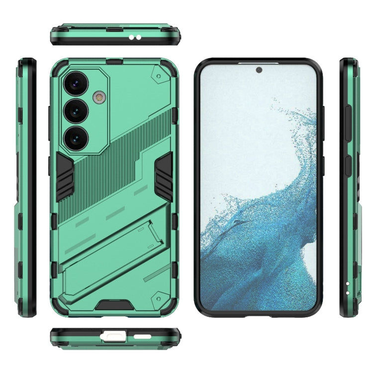 For Samsung Galaxy S24 5G Punk Armor 2 in 1 PC + TPU Shockproof Phone Case with Invisible Holder(Green)