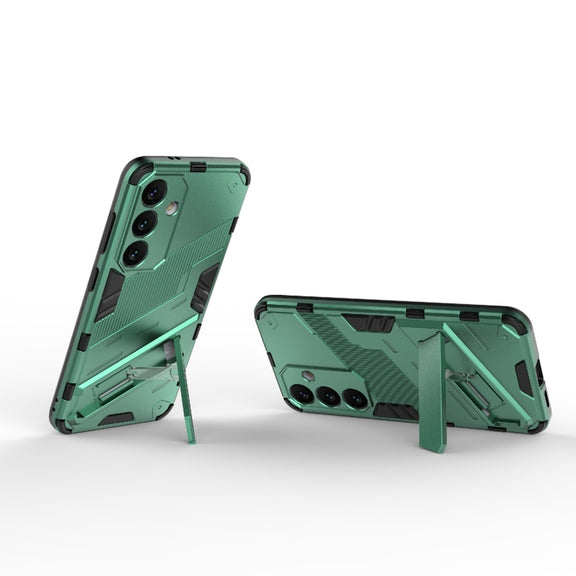 For Samsung Galaxy S24 5G Punk Armor 2 in 1 PC + TPU Shockproof Phone Case with Invisible Holder(Green)