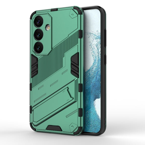 For Samsung Galaxy S24 5G Punk Armor 2 in 1 PC + TPU Shockproof Phone Case with Invisible Holder(Green)